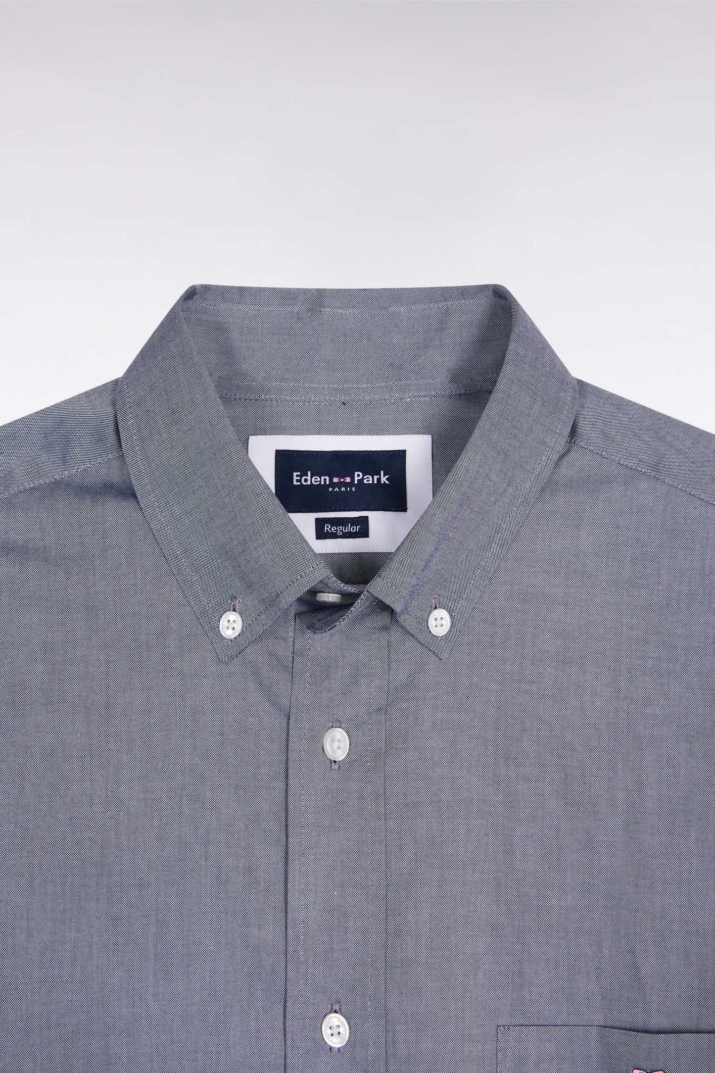 Chemise en coton marine coupe droite