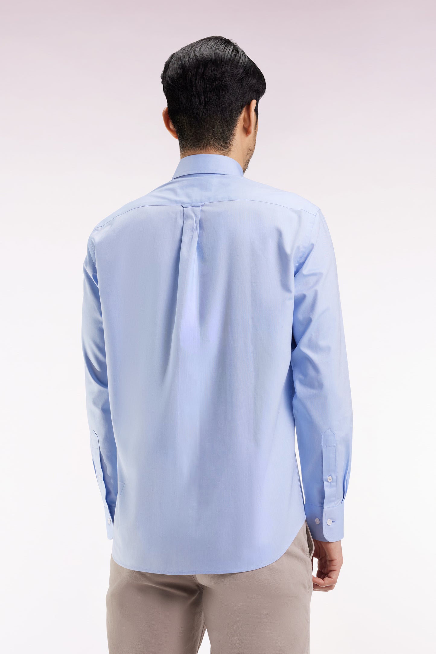 Chemise en coton ciel coupe droite