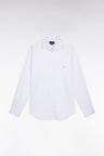 Chemise en coton Pima stretch blanche coupe droite