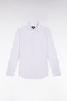 Chemise en coton ciel à micro-imprimé nœud coupe slim