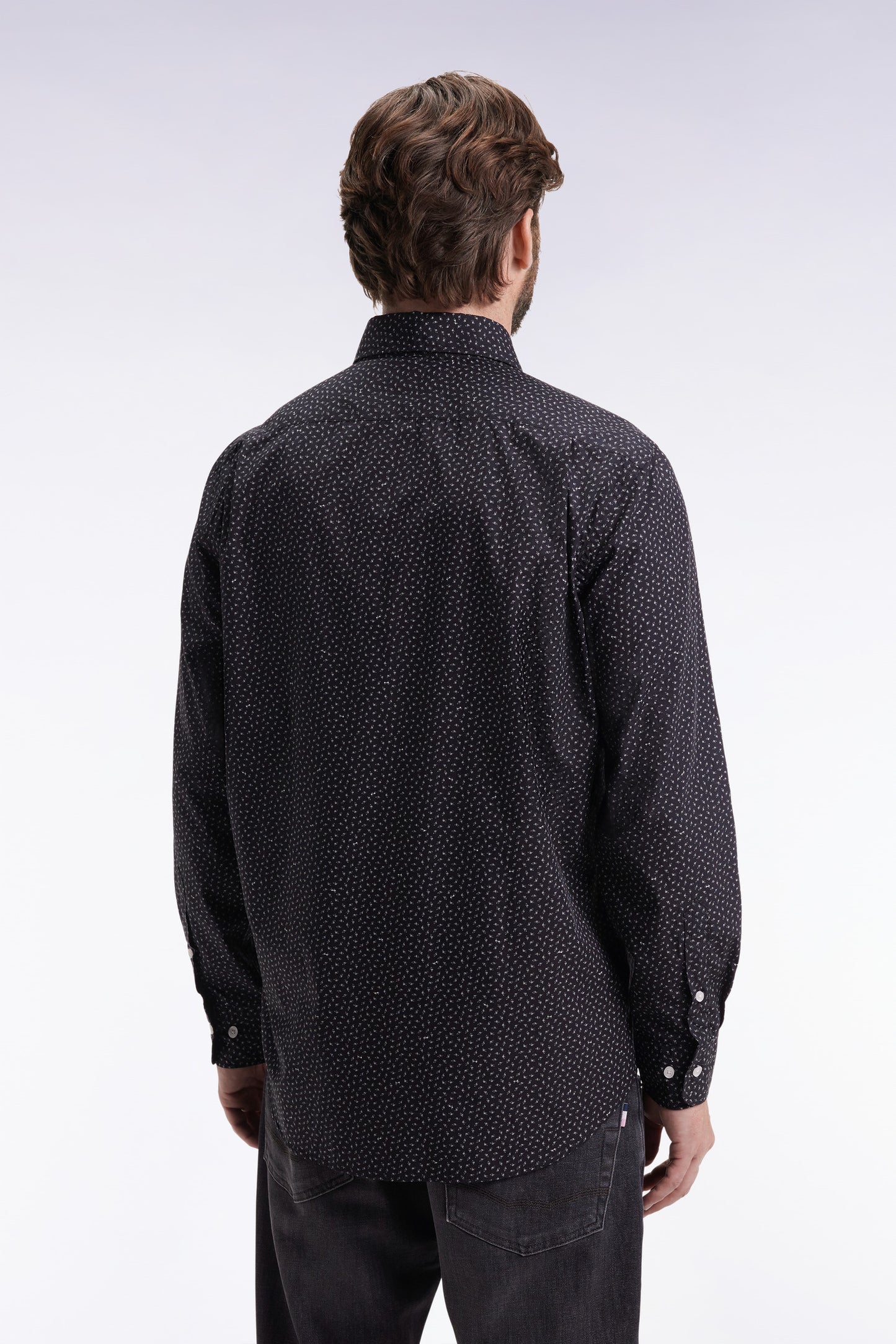 Chemise en coton bleu gris
