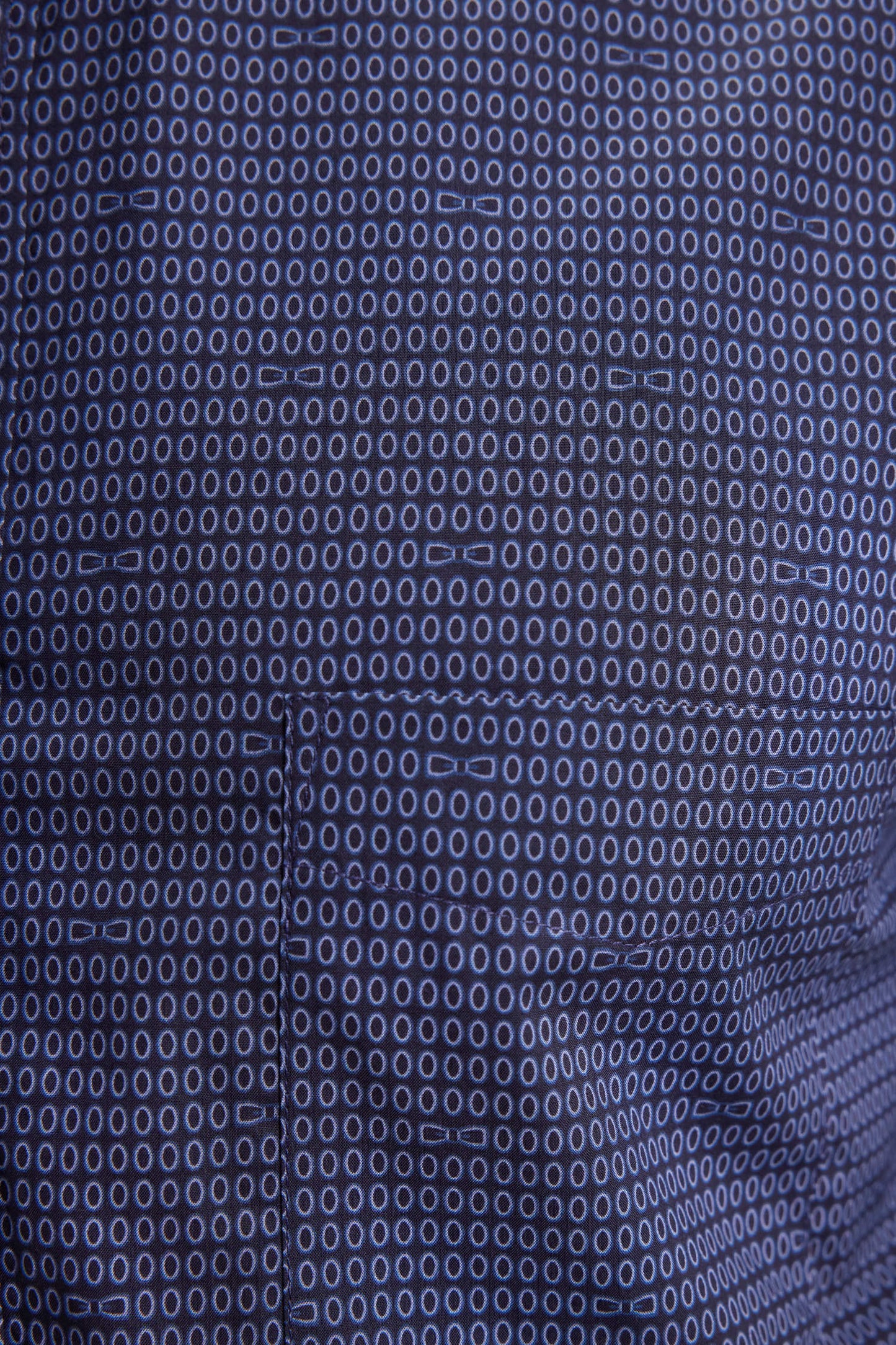 Chemise en coton Pima marine à micro-motifs coupe slim