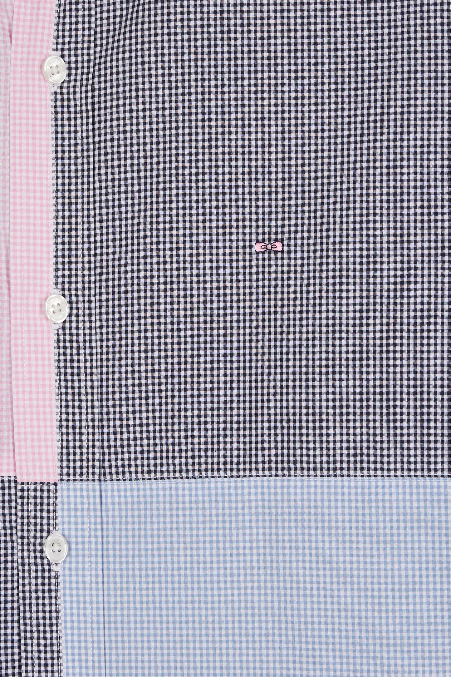 Blue and pink shirt, four dials, straight cut