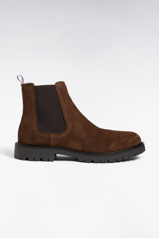 Brown suede leather Chelsea boots
