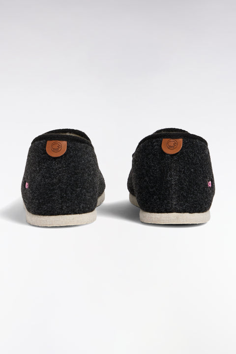 Chaussons en feutre et laine de mouton gris foncé - Image 3