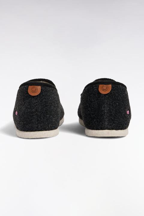 Chaussons en feutre et laine de mouton gris foncé - Image 3