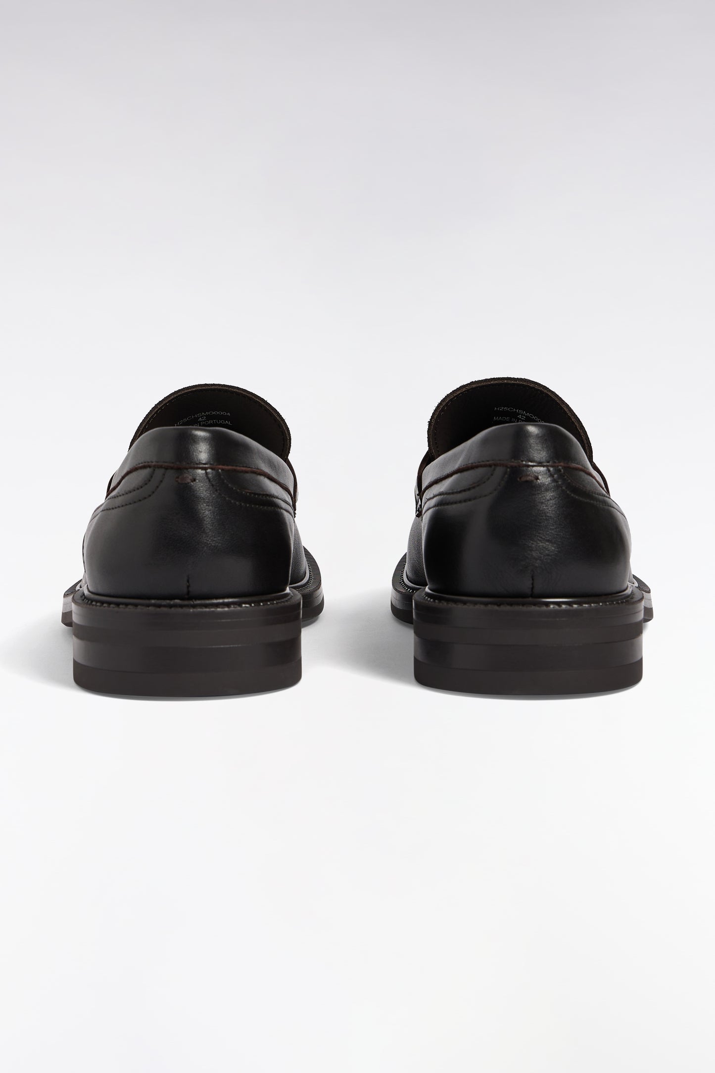 Two-tone brown leather loafers