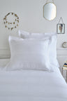 Lot de taies d'oreillers carrées en percale de coton blanche