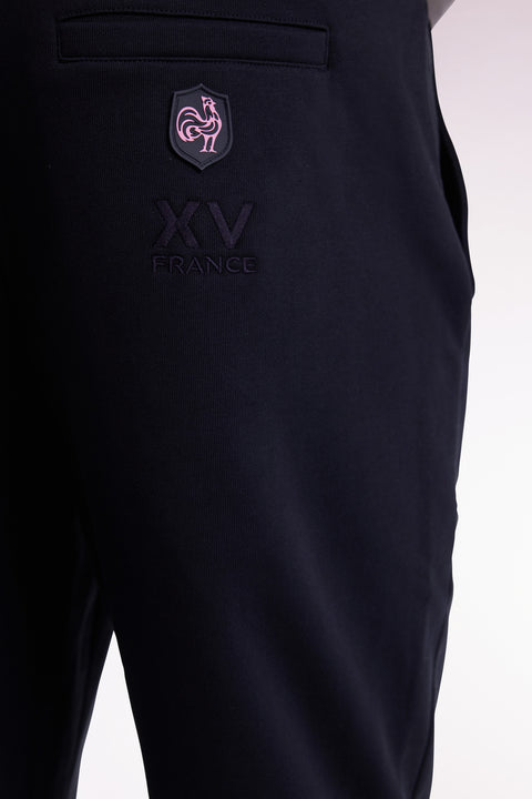 Jogging en molleton marine XV de France coupe droite - Image 3