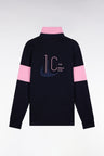 Maillot à manches longues en jersey épais marine broderie dos coupe droite