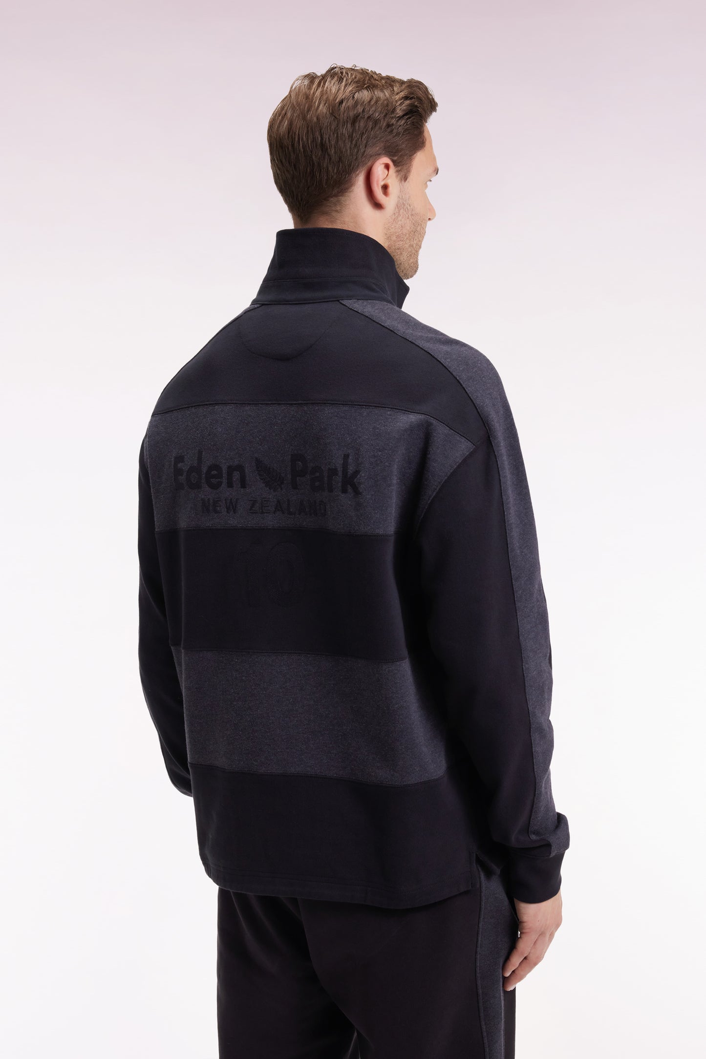 Maillot à manches longues rayé Nouvelle Zélande en jersey de coton épais gris