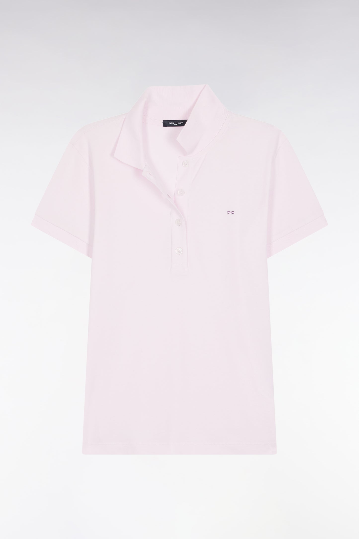 Polo manches courtes en coton stretch rose coupe slim