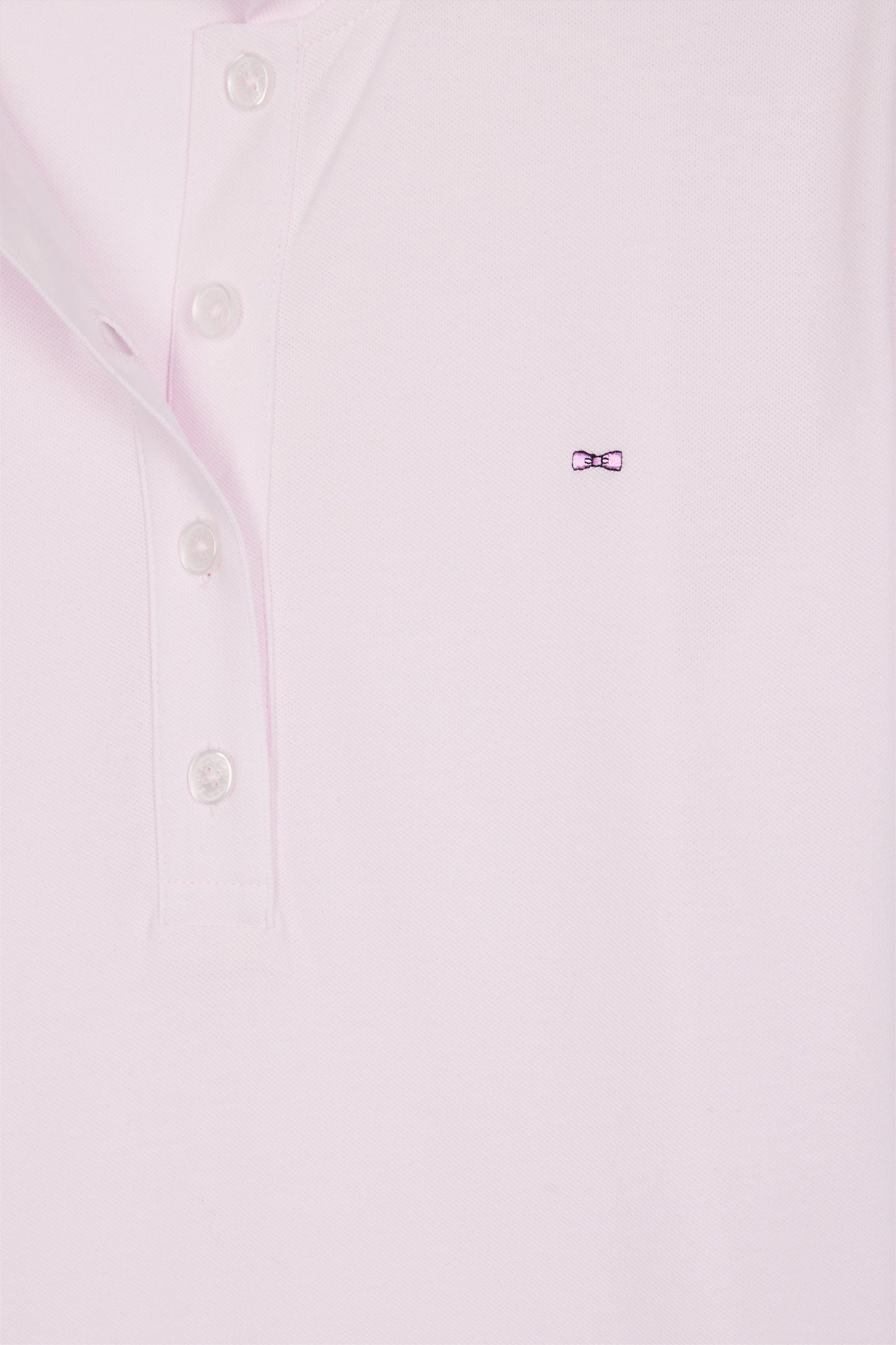 Polo manches courtes en coton stretch rose coupe slim