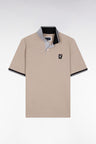 Polo manches courtes Nouvelle Zélande en piqué coton beige coupe ample