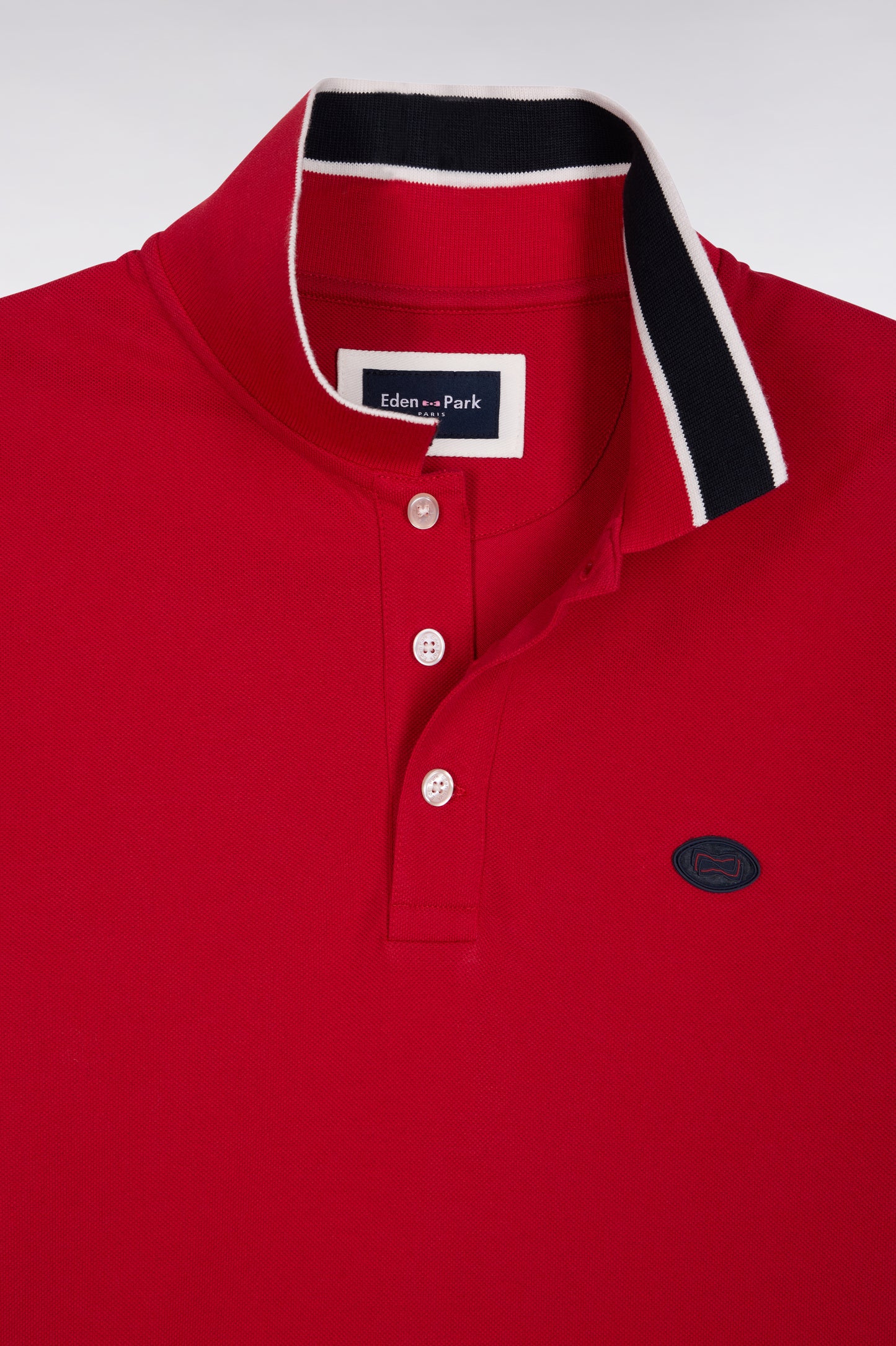 Polo manches courtes en coton rouge coupe ample
