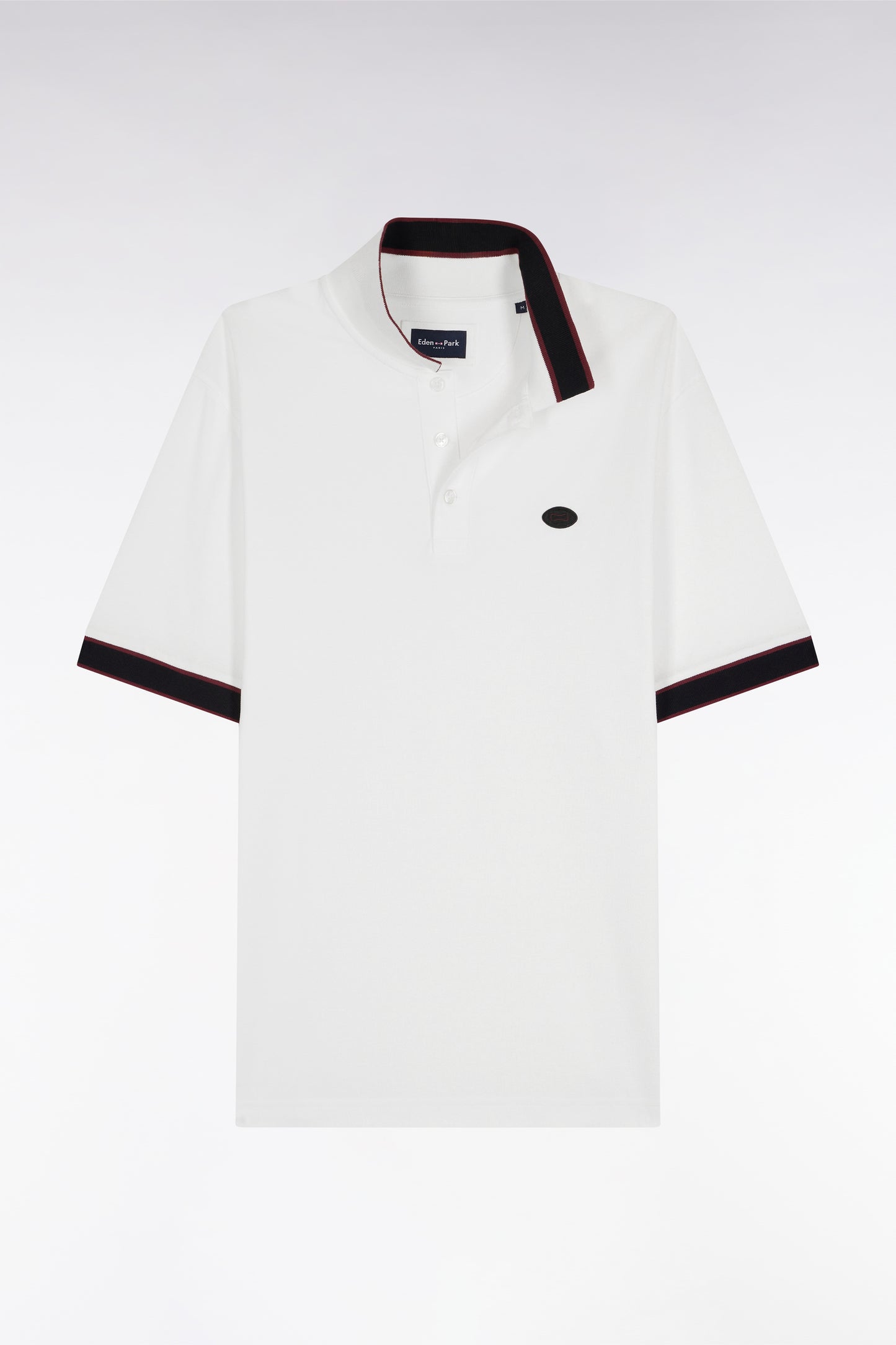 Polo manches courtes en coton blanc coupe ample