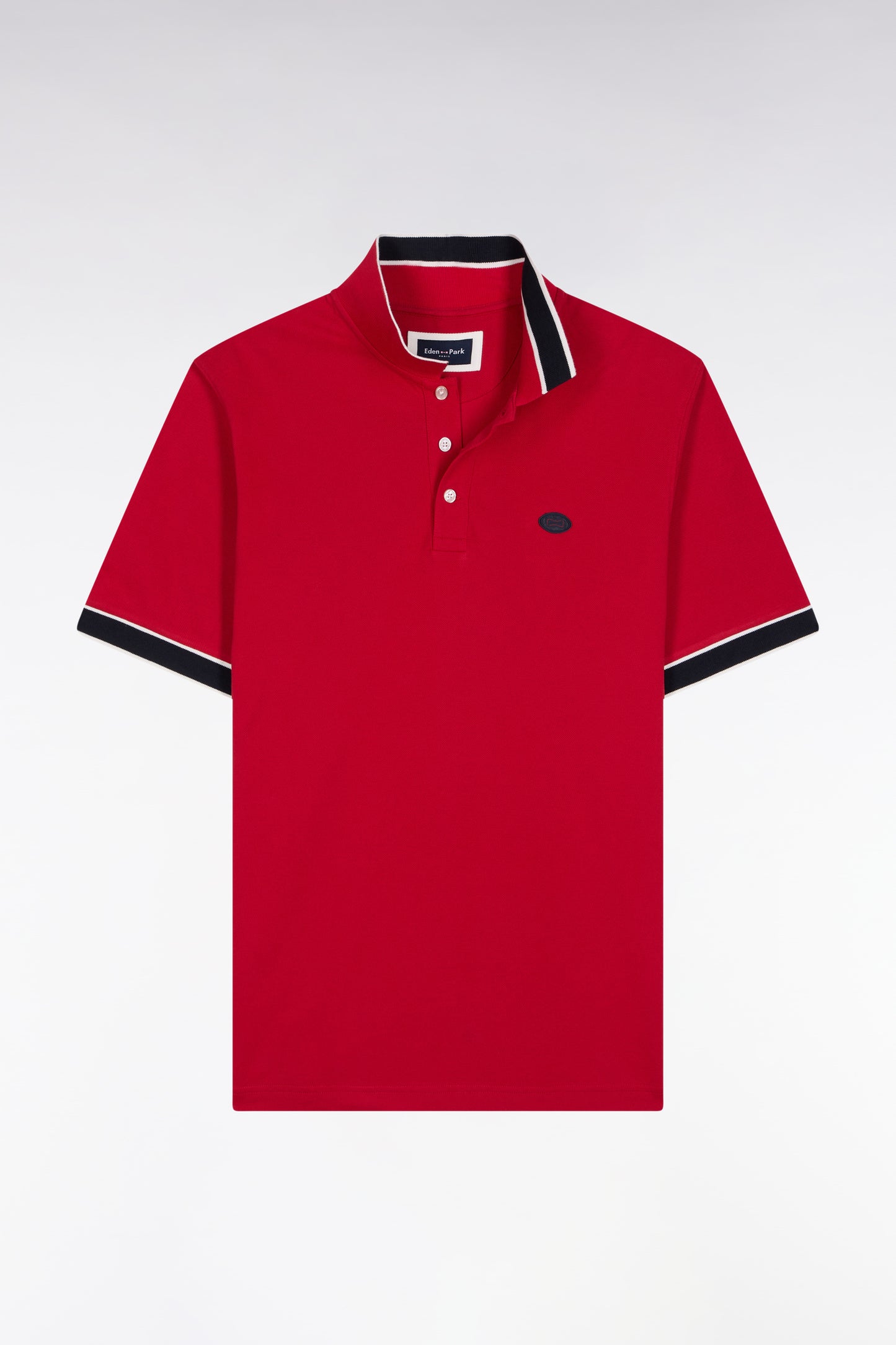 Polo manches courtes en coton rouge coupe ample
