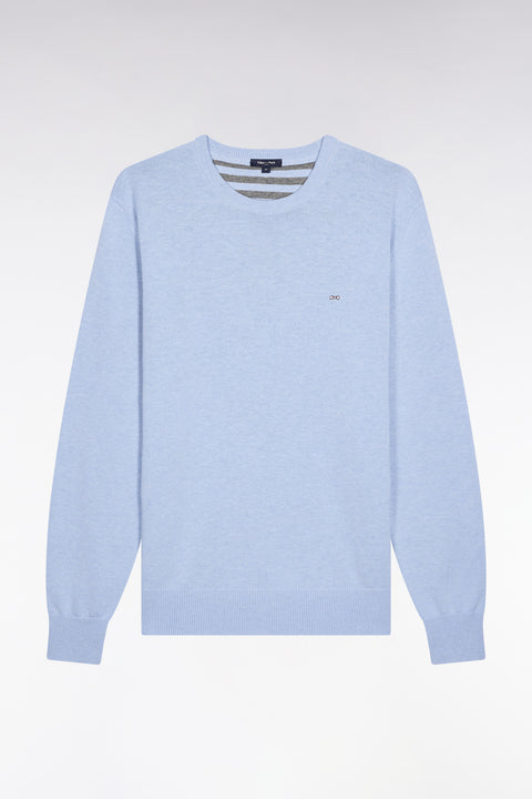 Pull col rond en laine et coton ciel - Image 2