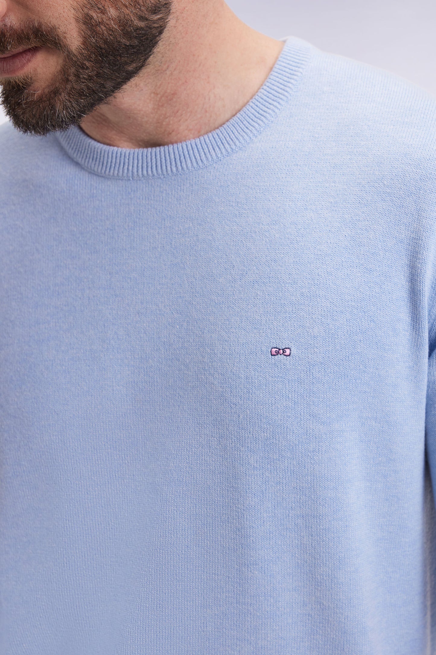 Wool and cotton sky sweater