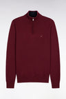 Pull col camionneur en coton épais bordeaux