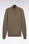 Pull col camionneur en coton épais kaki