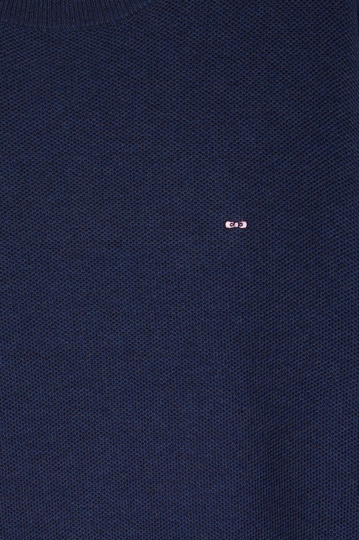 Pull col rond en coton nid d'abeille marine