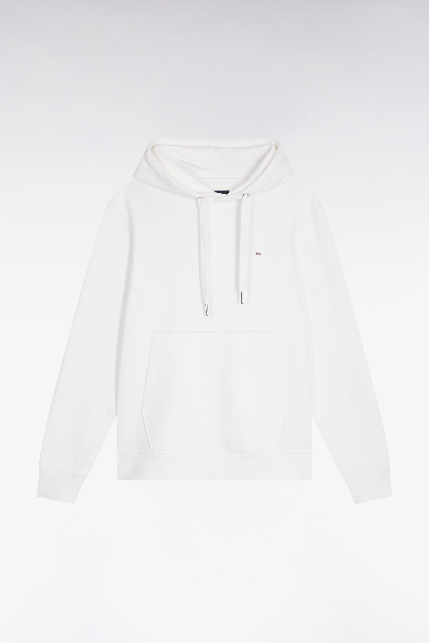 Sweatshirt à capuche en coton blanc coupe droite
