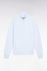 Sweatshirt zippé en coton ciel coupe droite