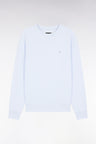 Sweatshirt à col rond en coton ciel coupe droite