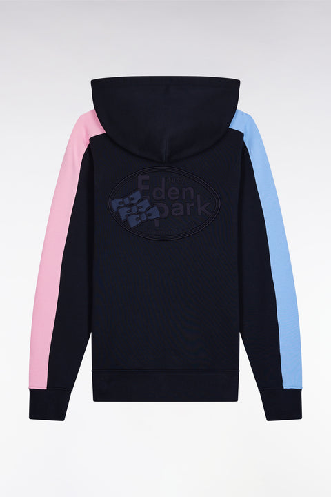Sweatshirt à capuche zippé en molleton marine - Image 2