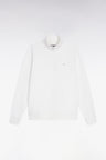 Sweatshirt à col montant zippé en molleton coton blanc