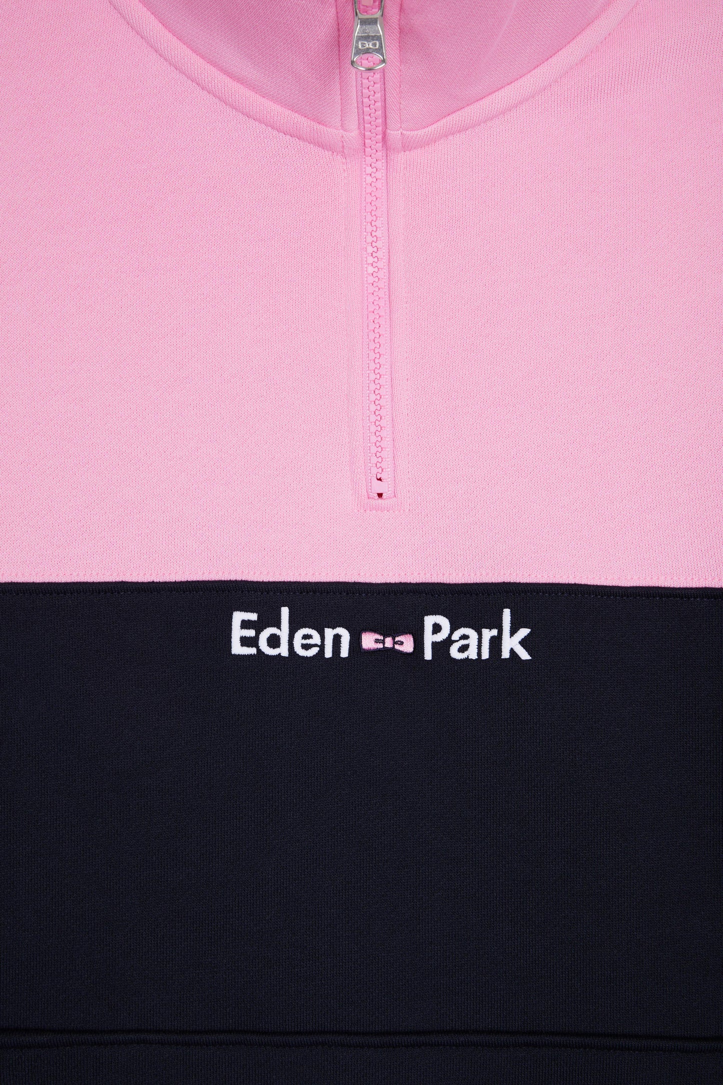 Sweatshirt col camionneur en molleton bicolore rose