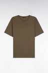 T-shirt manches courtes à col rond en coton Pima kaki