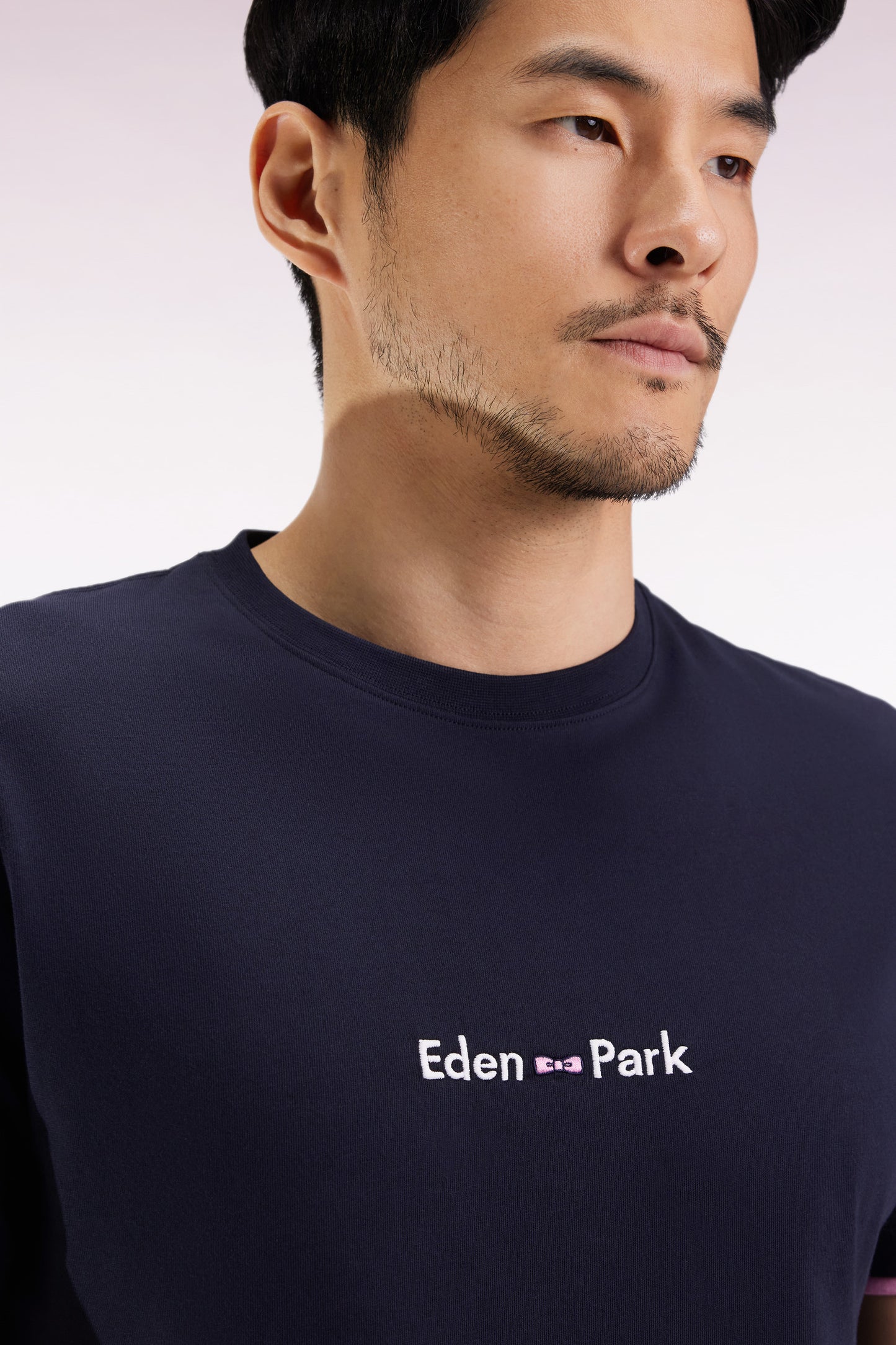 T-shirt à manches courtes broderie Eden Park en coton marine