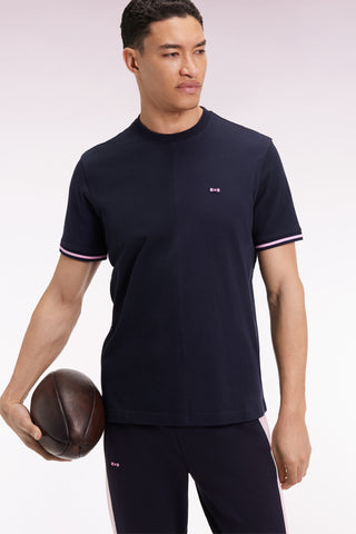T-shirt à col rond en jersey coton marine coupe Relaxed