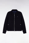 Blouson en laine bouillie mélangée marine