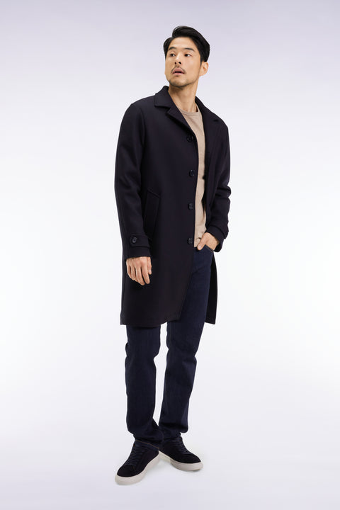 Manteau en laine mélangée marine - Image 3