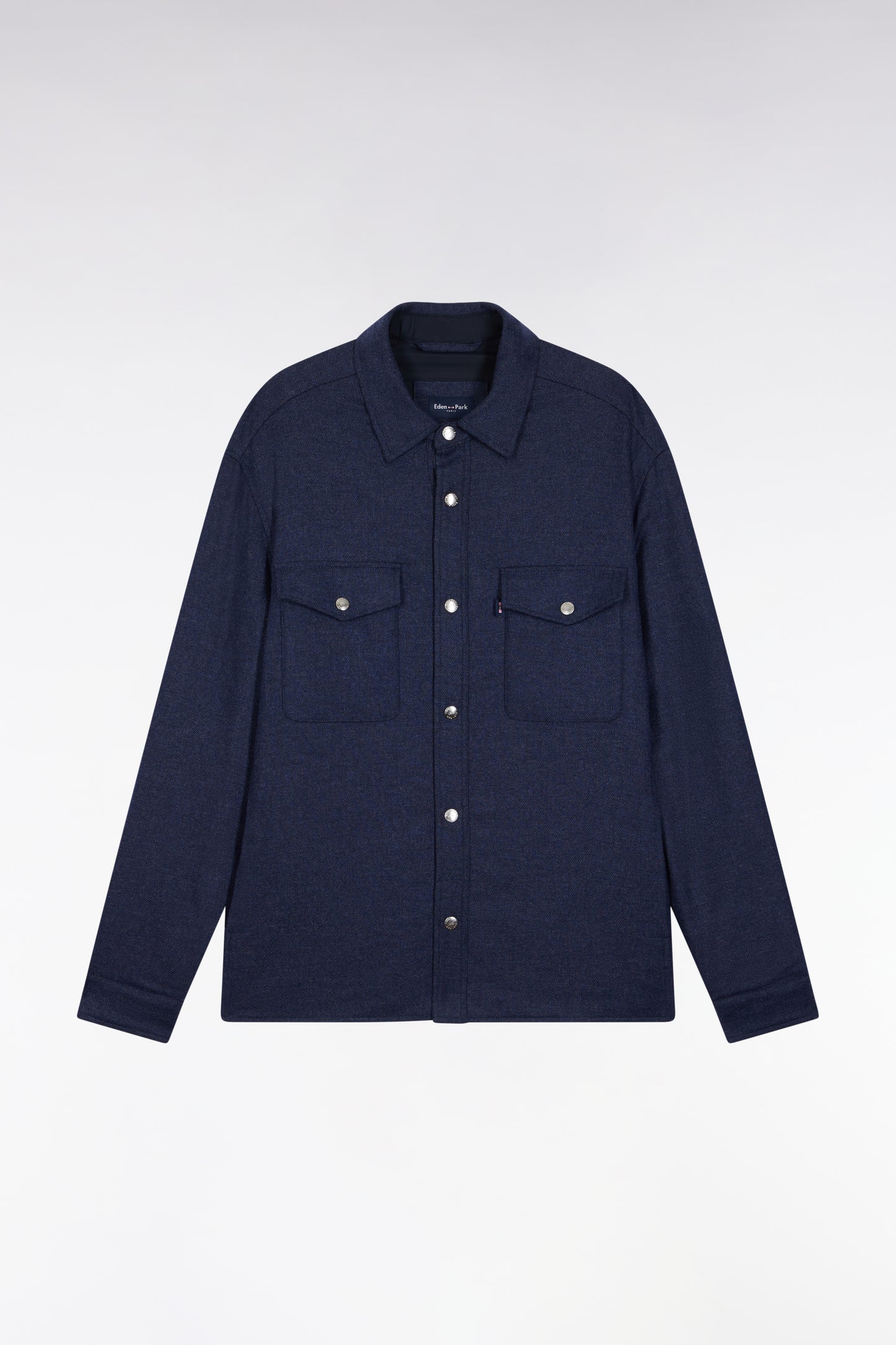 Blue wool and cashmere blend overshirt