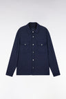 Blue wool and cashmere blend overshirt
