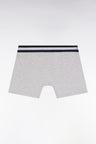 Boxer en jersey de coton gris à bande rayée