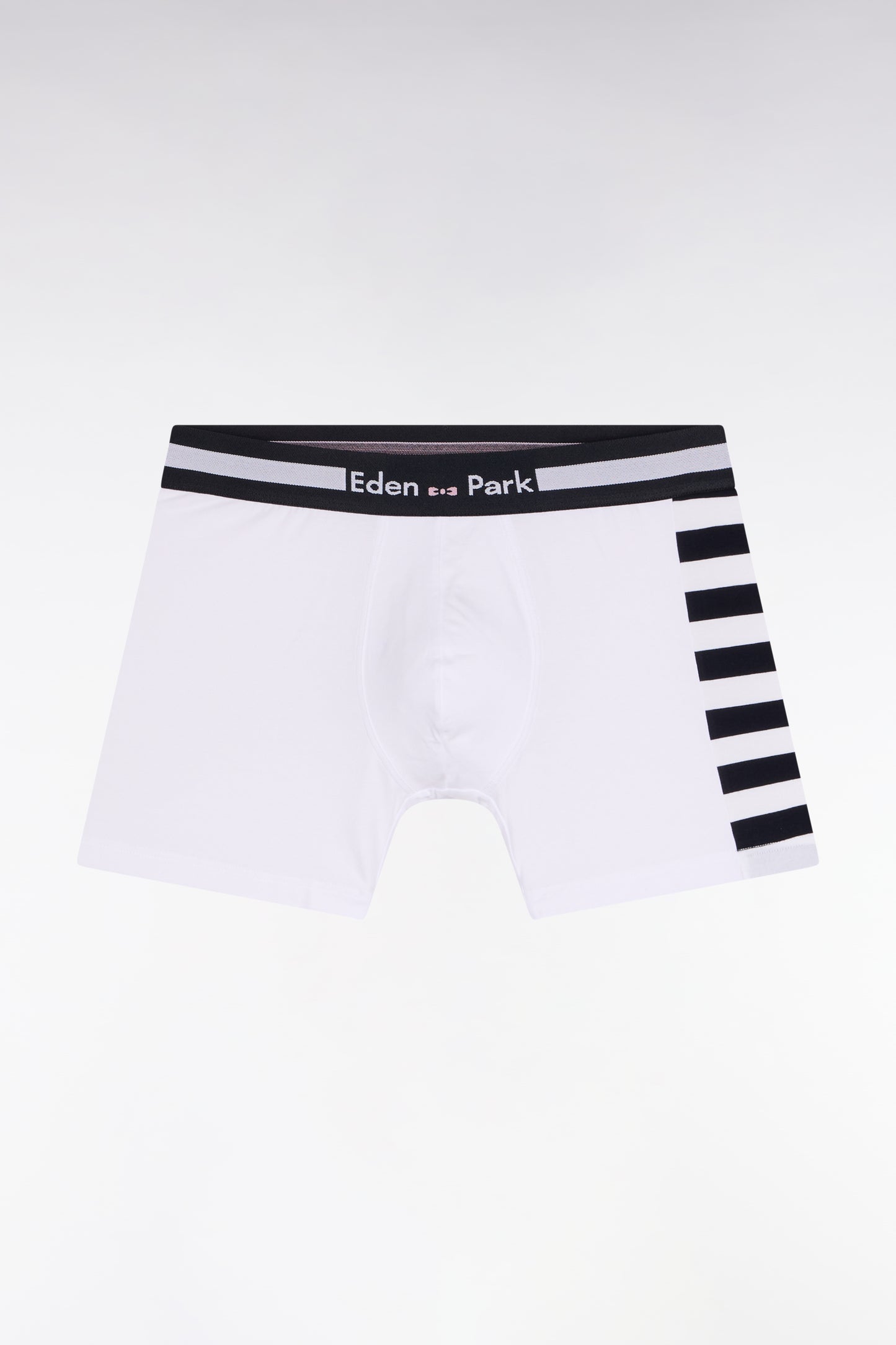 Lot de deux boxers en jersey de coton stretch à rayures blanches et marine