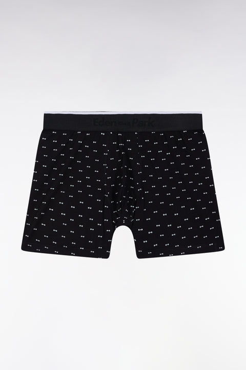 Boxer en jersey de coton micro-motifs nœuds papillon noir - Image 1