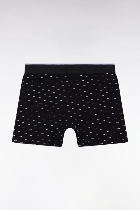 Boxer en jersey de coton micro-motifs nœuds papillon noir - Image 2