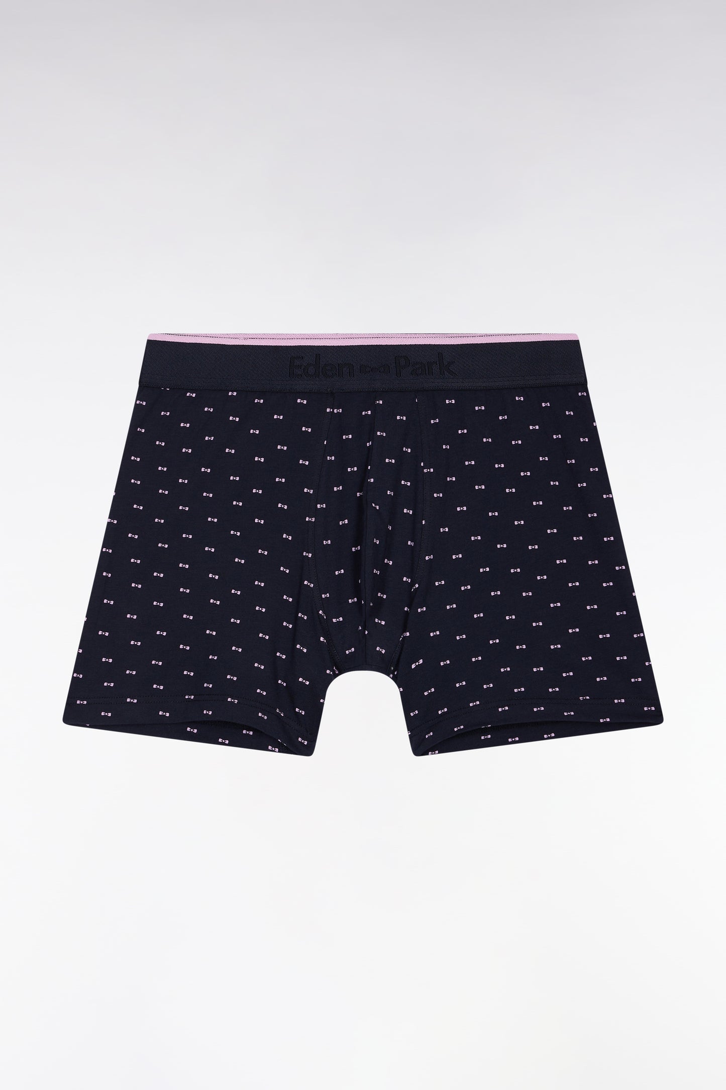 Boxer en jersey de coton micro-motifs nœuds papillon marine