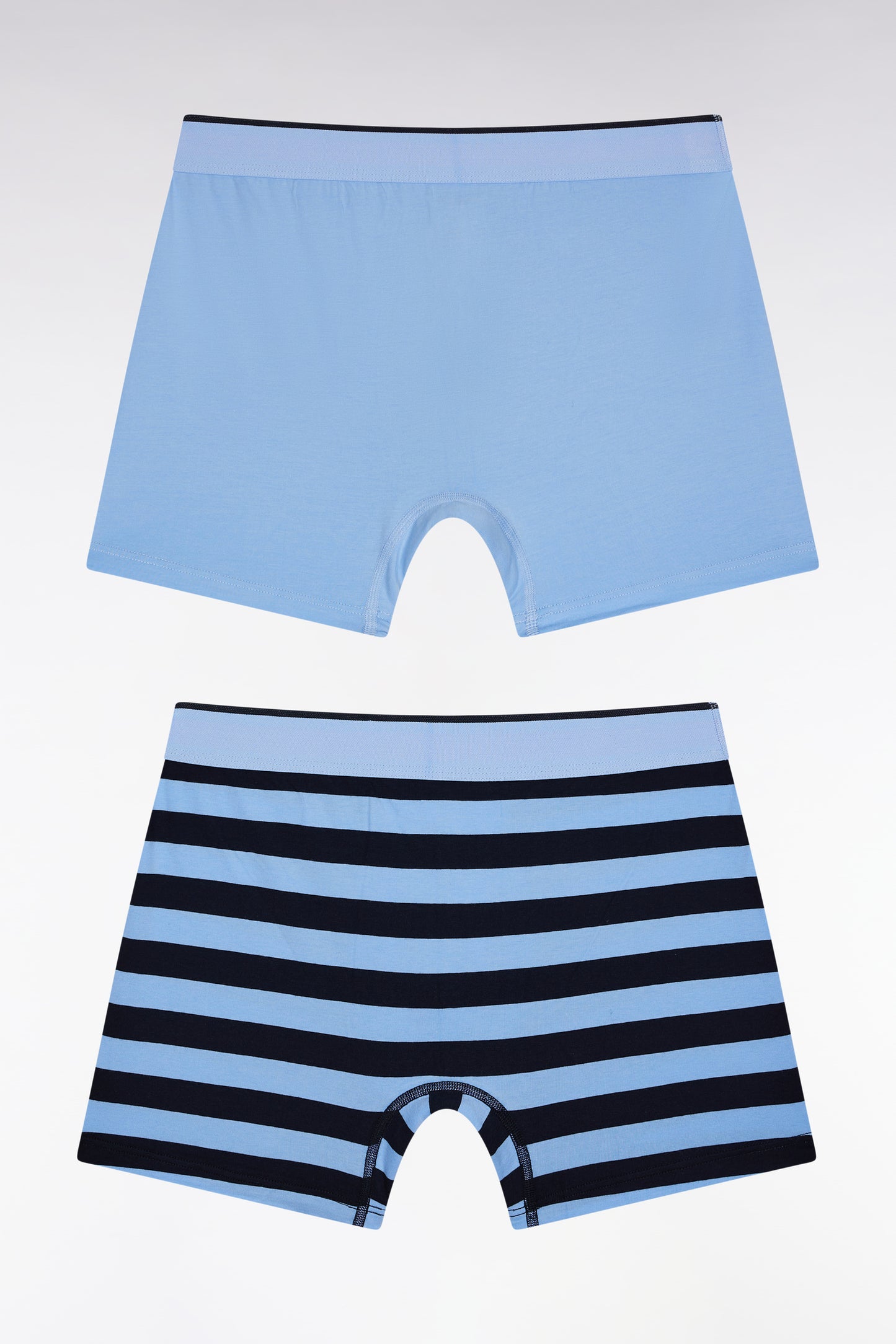 Lot de deux boxers en jersey de coton stretch ciel