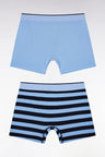 Lot de deux boxers en jersey de coton stretch ciel