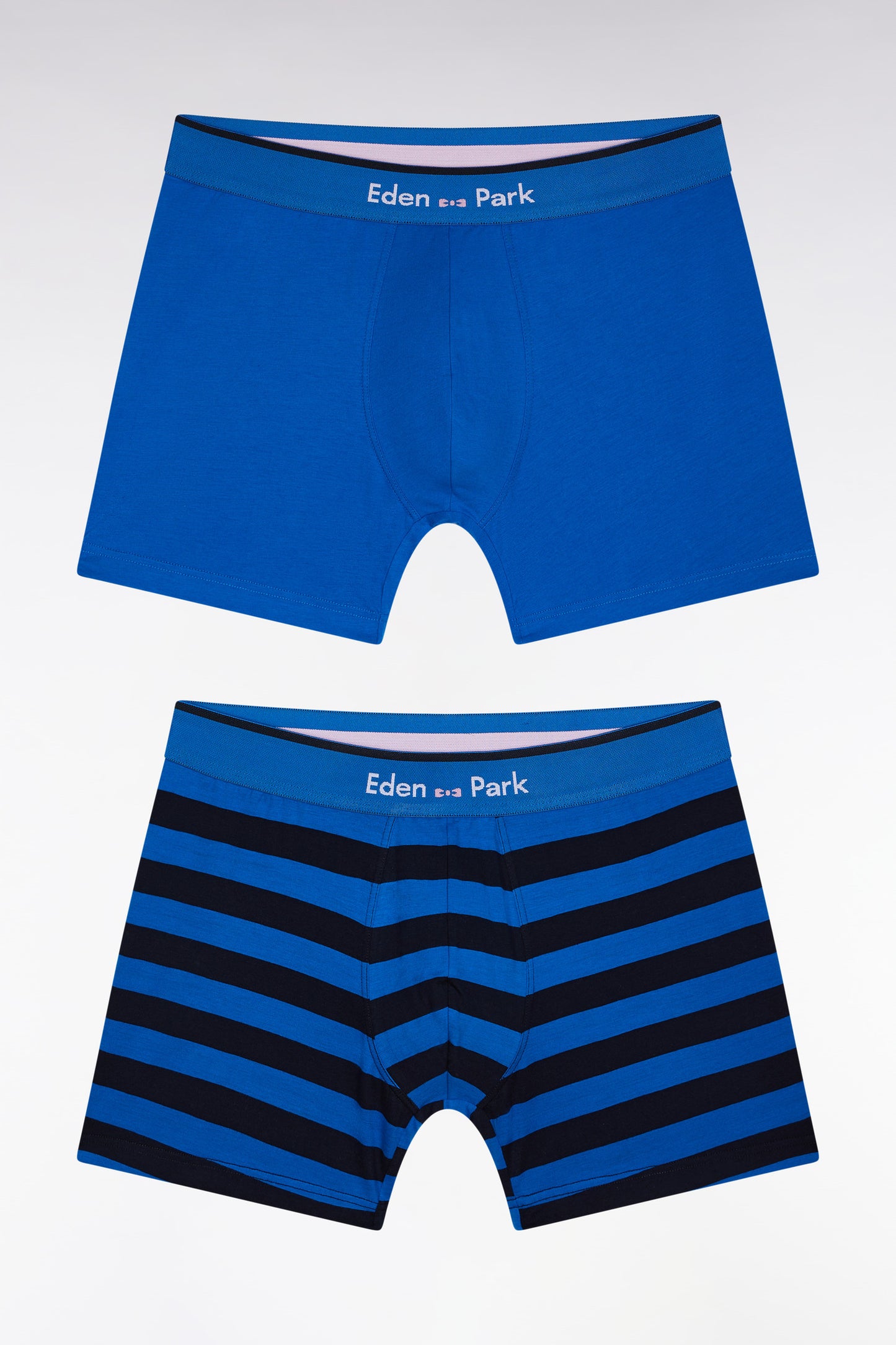 Lot de deux boxers en jersey de coton stretch bleu