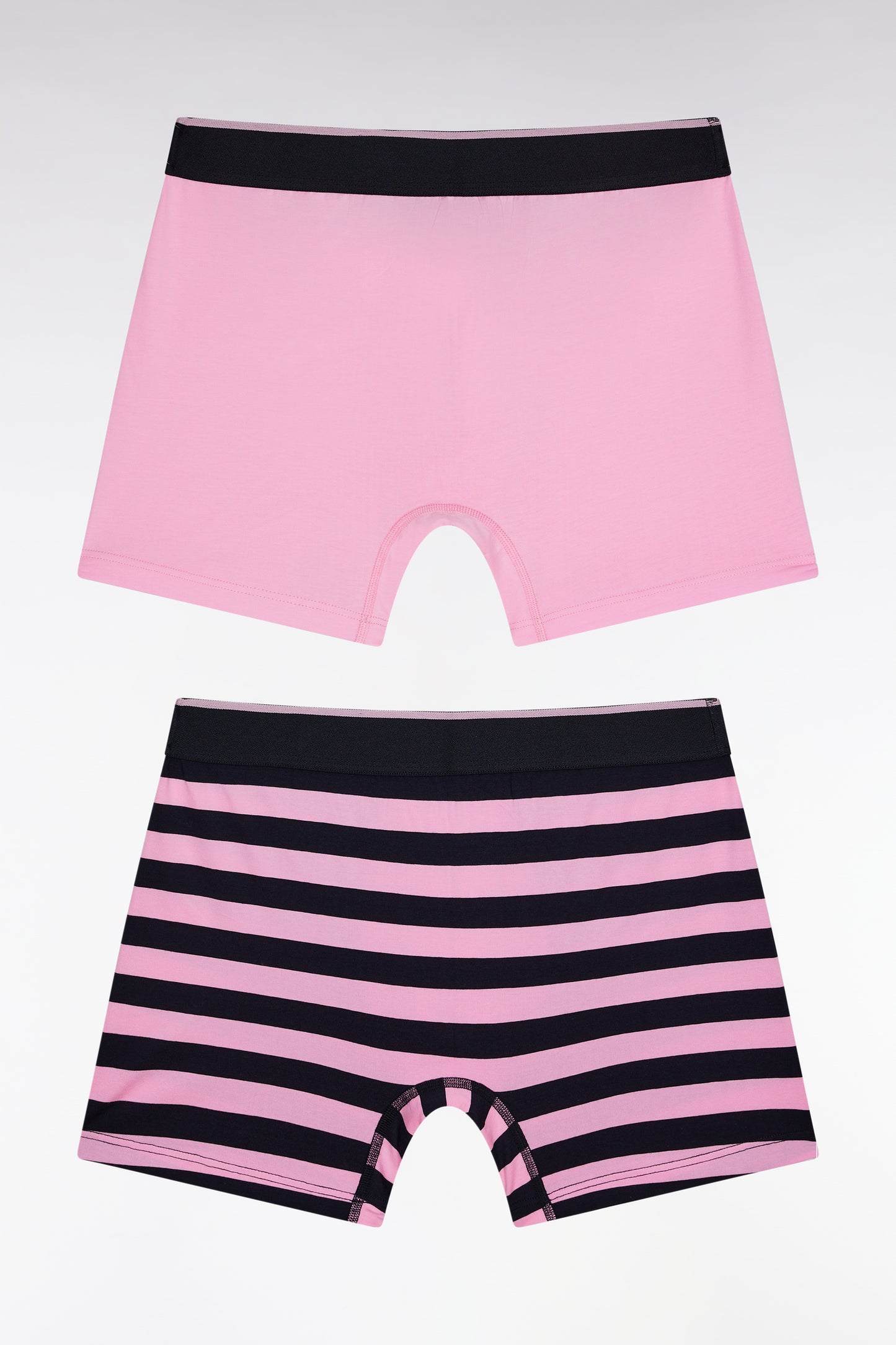 Lot de deux boxers en jersey de coton stretch marine et rose
