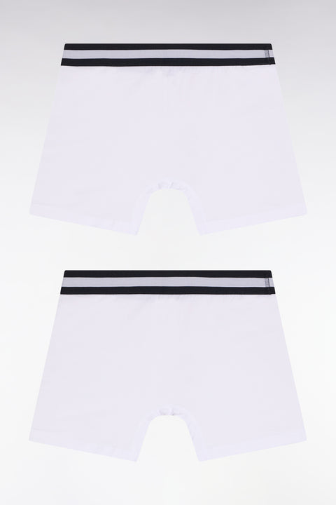Lot de deux boxers en jersey de coton stretch blanc - Image 2