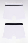 Lot de deux boxers en jersey de coton stretch blanc